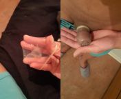 Hold a condom inside-out open with one hand (left pic) at the same time as you hold your foreskin forward over the glans with your other hand. Grab the dick with the condom-dressed hand and let the condom roll over tightly. The condom will make the glansfrom condom lagei gehib