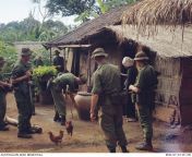 Vietnam War. Phuoc Tuy Province. 24 August 1967. Troops of 7th Battalion, Royal Australian Regiment (7RAR), search the village of Dat Do during Operation Burnside. (640 x 539) from tamil village anti sexvideo do
