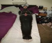 Bit of sleepsack chained up hooded &amp; gagged &amp; bagged breathplay ;) from breathplay nume
