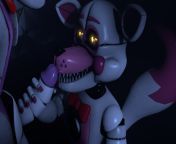Funtime Foxy and Purple Funtime Foxy. from baby x funtime foxy