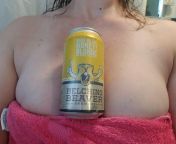 Oops, I forgot to take a pic in the shower with my beer. Welp, a post shower beer will just have to do. The hot shower and honey blonde was just what I need after the busy day at work. from hot shower