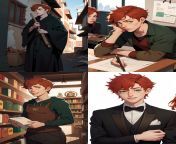 Ron graduates Hogwarts and becomes and Auror, but after two years of alternating worry and boredom he starts working at George&#39;s joke shop and becomes a family man. from family man scenes