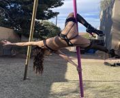 Me in a thong swinging on a pole from anabella galeano thong try on