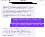 Source: just trust me bro, Ive had a lot of sex with young girls (???) from aged aunty sex with young