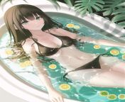 Sexy Bikini Body in citrus bath water (Artist&#39;s OC) from jilissa zoltko displays her sexy bikini body