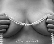 Boobs and pearls or this black and white shot from caressing boobs and lickin