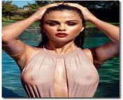 selena games sizzles in sexy cut-cut swimsuit us she slams from selena games