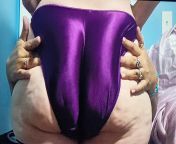 Mature BBW...Fattt Butt Silky Grape Satin String Panties from bbw mature butt