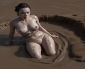 Rey stripped of her clothes and gets stuck in quicksand from sinking in quicksand with gooey muddy sfx11