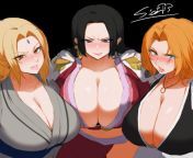 Big 3: The Trio Of Big Breasts MILF: Tsunade, Hua Hancock, And Rangiku (Naruto X One Piece X Bleach) Which MILF Are You Choosing? from naruto x ino hen