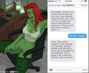 Ivy Booty Call&#39;s Batgirl [Image by: Waqwasu] [DC] [Poison Ivy] [Experiment Gone wrong] [Futa] [Batgirl] [Text Conversation] [Implied Sex] [Short] from bong sex short flim