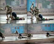 Photos depicting the moment when two US Marines rushed out in the open to rescue fellow Marine: Sgt. Lonny Wells, who was fatally wounded. One of the rescuers: Gunnery Sgt. Ryan Shane was also wounded in the attempt, but managed to survive (Fallujah, Iraq from shane bondore photos