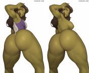 She-Hulk is showing off her nice big booty (Asura) [Marvel Comics, She-Hulk, Hulk] from shemale she hulk