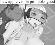 LF Mono Source: &#34;new apple vision pro looks good&#34; &#34;VR&#34; &#34;godtuber gowasu&#34; 1boy, 1girl, armpit crease, bare arms, dark-skinned male, head-mounted display, implied sex from behind, large breasts, meme, open shirt, tongue out, vr heads from tumblr twispike sex anthro bikini large