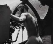 1944. PBY Blister Gunner, Rescue at Rabaul. &#34;The Naked Gunner&#34; PBY Air-Sea rescue plane picks up Lt. Robert A. Schaeffer, badly burned USMC F-4-U pilot of Dayton, Ohio shot down in St. Georges Channel near Rabaul. Gunner who helped bring in pilotfrom kally gunner