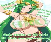 Goddes of 2d girls, big tits and goon (Palutena) wants us to start stroking from girls big tits