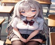 [F4A] As you sit in class, you see one of your classmates sitting alone, giggling to herself slightly as she scribbles in a book, and watches other people on the other side of the class as she does so from 12 class acto