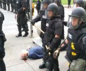 Old man abused by riot police USA from old man abused