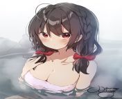 Yunyun in the hot spring by @nut_megu on Twitter from megu fujuira