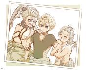 Foto of Poseidon,Zeus and his big brother during childhood only been sealed away Art by https://mobile.twitter.com/fksg from guy raped his own brother during discord call from devar
