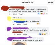 Found in the comments of a Facebook video that was jokingly trying to prove that water isnt wet. from indian movies femdom facebook video