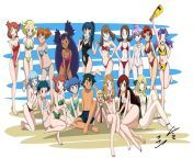 Ash and the girls on the beach. from hentai pokemon ash and mom sexy