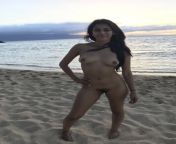 Amateur with Sexy Body Totally Naked on Beach at Sunset (West Indian Coast) from sexy indian teen naked on cam for bf in bathroom