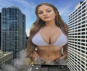 Just another giantess in the city from self growth giantess growth
