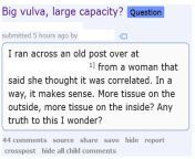 From the mind of a fetishist, &#34;Big vulva, large capacity?&#34; from big vulva