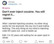 Injecting perico?.. from injecting cocaine shooting coke