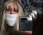 tape gagged mirror selfie from anushka shetty tape gagged