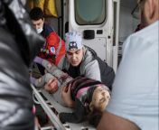 Paramedics trying to save a 6 year old girl killed by Russian shelling in Kyiv, Ukraine from russian blu film old girl