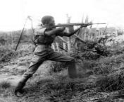Colonel Benjamin Adekunle &#34;Black Scorpion&#34; (1936 - 2014) shoots &#34;at every moving object&#34; during the Nigerian-Biafran Civil War. Adekunle was in charge of the 3rd Marine Commando that liberated the cities of Calabar and Port-Harcourt from B from nigerian