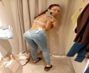 Mom in fitting room, trying on jeans. I think these fit pretty well, whatcha think? from indian girl trying out bra in fitting room hidden cam scandal
