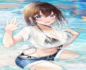 Hawawa-chan Wet At The Beach ( shiro kuma shake) [Original] from 211 chan hebe