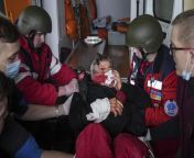 Ambulance paramedics move a wounded in shelling civilian onto a stretcher to a maternity hospital converted into a medical ward in Mariupol, Ukraine, Wednesday, March 2, 2022. (AP Photo/Evgeniy Maloletka) from jillain ward