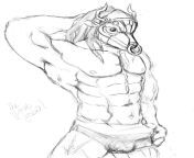 I had a big ol&#39; crush on the Great Gozu so I sketched him (NSFW) from gozu