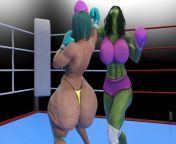 She-Hulk vs Thicc Bulma Boxing match. (VectorStylish3D)[Marvel x Dragon Ball Z] from naruto vs dragon ball z