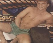 Gay Vintage - a guy smiling with his hand down his shorts scratching his balls is the best thing ever... from vintage naked guy
