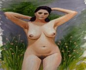 Naked woman, oil on paper, Purnendu Das, 2023 from naked woman walking on no