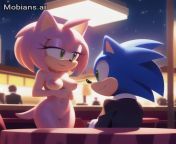 Naked Amy Rose and Sonic in suit on the VIP-party [2] (Mobians.ai) from sfm amy rose kiss sonic