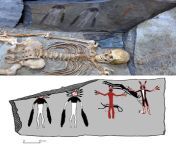 In 1985, a 5000-year-old untouched burial was found in Karakol village, Russia. The fantastical images, found on the stone slabs used as walls of the burial, were made in 3 colours, white, red and black, the first case of polychrome rock paintings ever fo from indian village college sex vedios comblack hairy women and black cock man sex