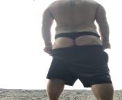 Feeling sexy at the beach in my new thong. from voyeur beach bikini candid ass thong 2 jpg