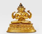 A GILT COPPER ALLOY FIGURE OF SHADAKSHARI LOKESHVARA (LOST IMAGE FR0M KHASA MALLA KINGDOM NEPAL 14 CE) Auction will be in London July 23 2020. Price: US&#36; 200000-300000 [ Another masterpiece of Nepal is being sold] from nude nepal