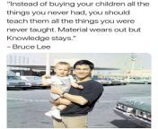 [Image] Material wears out but knowledge stays.... Bruce Lee from bruce lee video