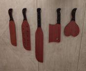 Picture of some paddles I made for a Domme friend of mine. The body is made from Purple Heart with the handle made of African Blackwwod. from xxx dna烇拷鍞筹傅锟video閿熸枻鎷峰敵锔碉拷鍞冲锟pn7yusvx960home made sl