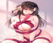 Merry chrisrmas master! Your present is here, would you like to *unwrap* me? (merry christmas yall, i love you guys and am so proud of yall for everything youve done and gotten through this year. I love you very much. Ps. Check out the patreon.) from miura kayoko of rikitake indiajointress sania