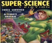 Super Science Fiction cover August 1957 art by Frank Kelly Freas from various vagaries by des kelly 300x190 jpg