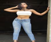 Amisha Sinha navel in white sleeveless top and blue jeans from xxx sonaksi sinha fucked in ra