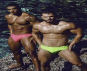 Models Kevin and Jermaine get photographed by talented Adrin C. Martn in swimwear by Desiderio Beachwear from kevin and celi